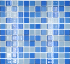 Handmuster Mosaikfliese Transluzent hellblau Glasmosaik Crystal hellblau BAD WC Küche WAND MOS62-0404_m