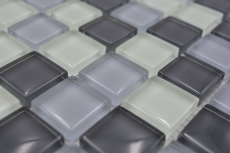 Motif main Carreau de mosaïque Translucide gris Mosaïque de verre Crystal gris SALLE DE BAINS WC CUISINE MUR MOS72-0204_m