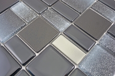 Handmuster Mosaikfliese Transluzent schwarz Kombination schillernd schwarzfarbend MOS68-035B_m