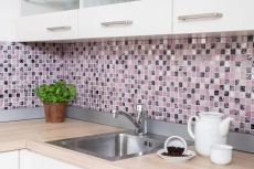 Handmuster Mosaikfliese Fliesenspiegel Transluzent pink Glasmosaik Crystal Resin pink BAD WC Küche WAND MOS82-1104_m