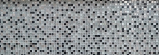 Handmuster Mosaikfliese Fliesenspiegel Transluzent Edelstahl silber schwarz Glasmosaik Crystal Stahl silber schwarz MOS92-0207_m