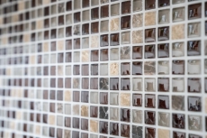 Handmuster Mosaikfliese Fliesenspiegel Transluzent braun Glasmosaik Crystal Stein braun BAD WC Küche WAND MOS92-1304_m