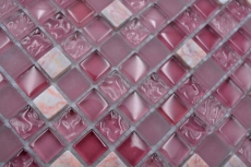 Handmuster Mosaikfliese Transluzent rosa Glasmosaik Crystal Stein rosa BAD WC Küche WAND MOS92-1002_m