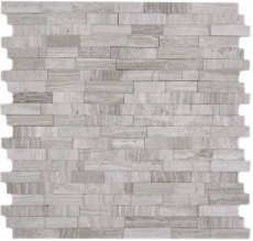 Handmuster Mosaikfliese Fliesenspiegel selbstklebend Marmor Naturstein grau weiss cream Naturstein white wood MOS200-0120_m