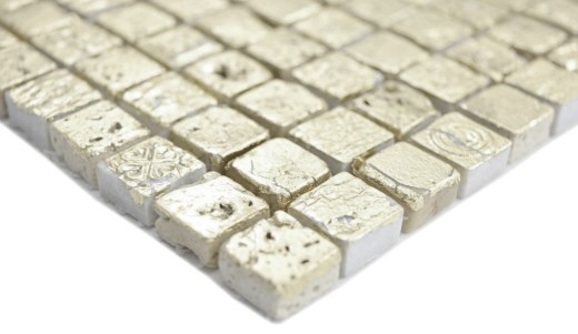 Handmuster Mosaik Stein Resin gold Wand Fliesenspiegel Küche  Bad MOS88-0707_m