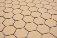 Handmuster Keramik Mosaik Hexagon ockerorange R10B Duschtasse Bodenfliese Mosaikfliese  Küche Bad Boden MOS11H-1208-R10_m