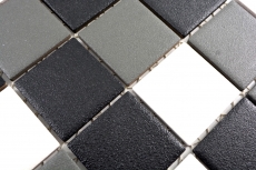 Handmuster Mosaikfliese RUTSCHEMMEND RUTSCHSICHER schwarz weiß grau metall MOS14-2213-R10_m