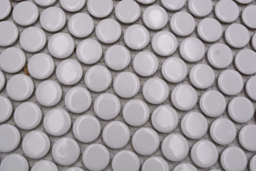 Knopfmosaik LOOP Rundmosaik weiß glänzend Wand Küche Dusche BAD MOS10-0102_f | 10 Mosaikmatten