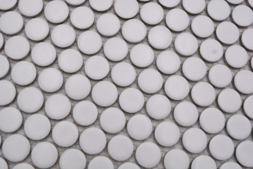 Knopfmosaik LOOP Rundmosaik weiß matt Wand Küche Dusche BAD MOS10-0111_f | 10 Mosaikmatten