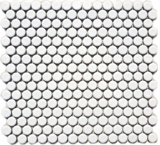 Knopfmosaik LOOP Rundmosaik weiß matt Wand Küche Dusche BAD MOS10-0111_f | 10 Mosaikmatten