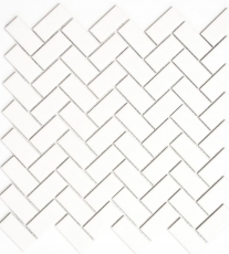 Mosaik Fliese Keramik Fischgrät weiß matt Badewannenverkleidung MOS24-CHB05WM_f