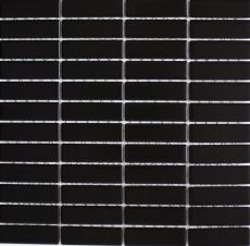 Mosaik Fliese Keramik Stäbchen schwarz matt Mosaikwand Küchenrückwand MOS24-0311_f