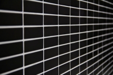 Mosaik Fliese Keramik Stäbchen schwarz matt Mosaikwand Küchenrückwand MOS24-0311_f