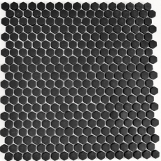 Mosaik Fliese ECO GLAS Hexagon Enamel schwarz matt MOS140-HX11B_f | 10 Mosaikmatten