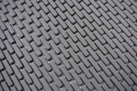 Mosaik Fliese ECO GLAS Brick Enamel graubraun matt MOS140-B25G_f | 10 Mosaikmatten