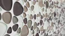 Mosaic tile Translucent beige brown Pebble glass mosaic Crystal clear beige brown MOS94-PG66_f | 10 mosaic mats