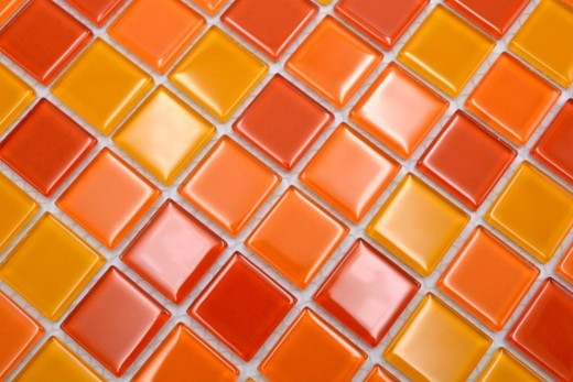 Mosaikfliese Transluzent gelb orange rot Glasmosaik Crystal gelb orange rot MOS62-0802_f | 10 Mosaikmatten
