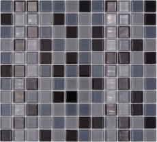 Mosaikfliese Transluzent schwarz Glasmosaik Crystal schwarz BAD WC Küche WAND MOS62-0208_f | 10 Mosaikmatten