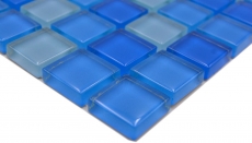 Mosaikfliese Transluzent hellblau Glasmosaik Crystal hellblau BAD WC Küche WAND MOS72-0406_f | 10 Mosaikmatten