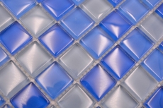 Mosaikfliese Transluzent hellblau Glasmosaik Crystal hellblau BAD WC Küche WAND MOS72-0406_f | 10 Mosaikmatten