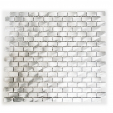 Mosaik Rückwand Aluminium silber Brick Fliesenspiegel Küche MOS48-0204_f