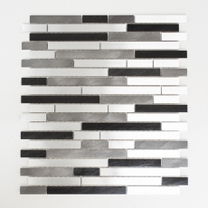 Mosaik Rückwand Aluminium Verbund Alu grau schwarz Fliesenspiegel MOS49-0308_f
