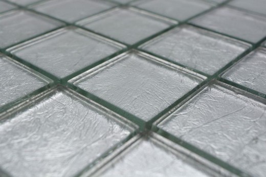 Mosaik Rückwand Glasmosaik silber Struktur MOS123-8SB26_f