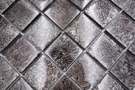 Mosaik Rückwand Glasmosaik schwarz Struktur MOS126-8BL27_f