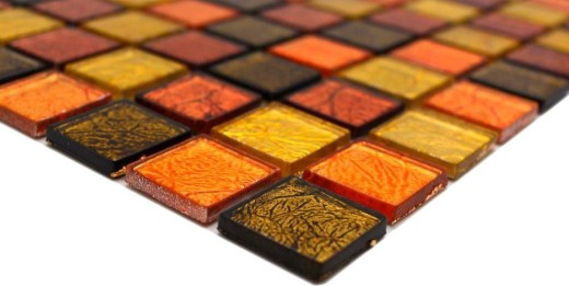 Mosaik Rückwand Glasmosaik gold orange Struktur MOS120-07414_f