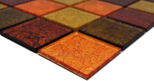Mosaik Rückwand Glasmosaik gold orange Struktur MOS120-07424_f