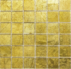 Mosaik Rückwand Transluzent Glasmosaik Crystal gold Struktur MOS120-0746_f
