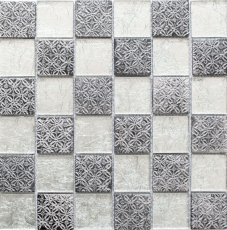Mosaik Rückwand Transluzent silber Glasmosaik Crystal Resin Optik silber MOS88-8OP6_f