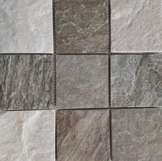 Mosaïque Carreau en quartzite Pierre naturelle Quartzite beige gris Dos de cuisine Protection anti-éclaboussures MOS36-0210_f