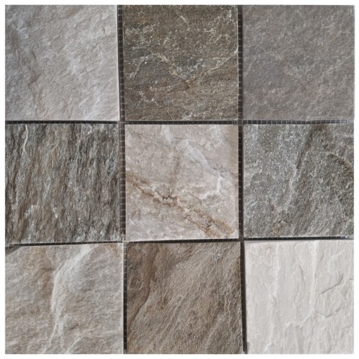 Mosaïque Carreau en quartzite Pierre naturelle Quartzite beige gris Dos de cuisine Protection anti-éclaboussures MOS36-0210_f