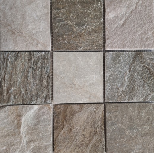 Mosaïque Carreau en quartzite Pierre naturelle Quartzite beige gris Dos de cuisine Protection anti-éclaboussures MOS36-0210_f