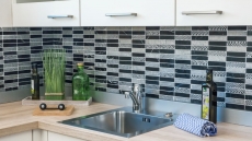 Mosaik Fliese Marmor Naturstein Rechteck Stein Carving silber schwarz MOS40-STN89_f
