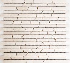 Mosaik Fliese Marmor Naturstein weiß Brick Botticino Anticato Küchenrückwand MOS40-0102_f