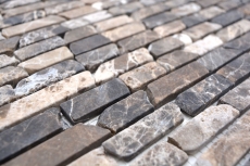 Mosaik Fliese Marmor Naturstein Brick Impala braun geflammt MOS40-1304_f