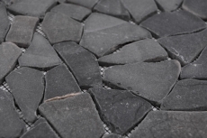 Mosaik Fliese Marmor Naturstein grau anthrazit Bruch Ciot Neromarquina MOS44-30-120_f