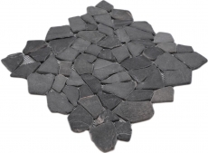 Mosaik Fliese Marmor Naturstein grau anthrazit Bruch Ciot Neromarquina MOS44-30-120_f