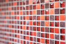 Mosaikfliese Transluzent rot Glasmosaik Crystal Resin rot BAD WC Küche WAND MOS92-0904_f