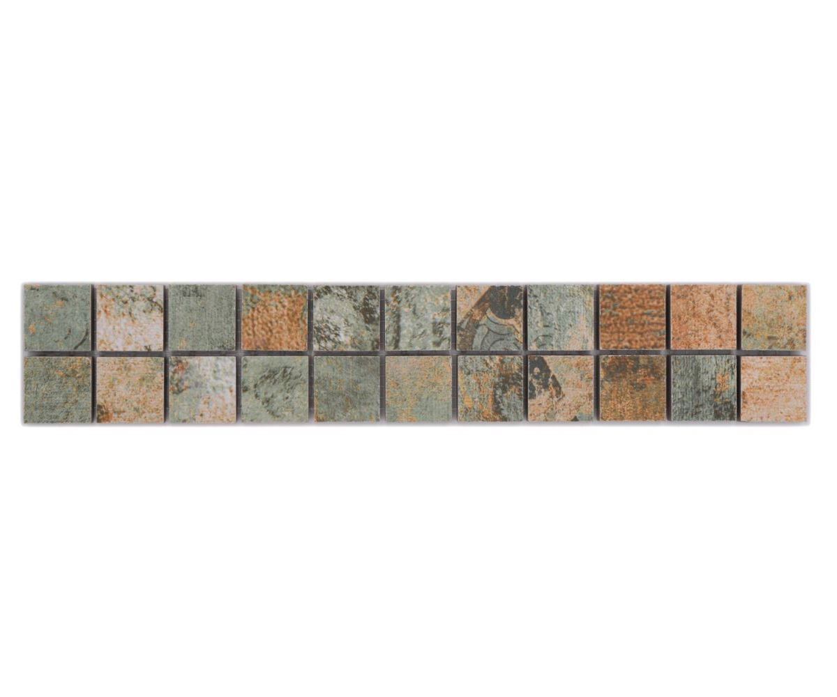 Lot De 10 Bordures Carrelage Mosaïque Vintage Brun Sable - 95x290 Mm - Résistant Gel - Pour Intérieur/extérieur