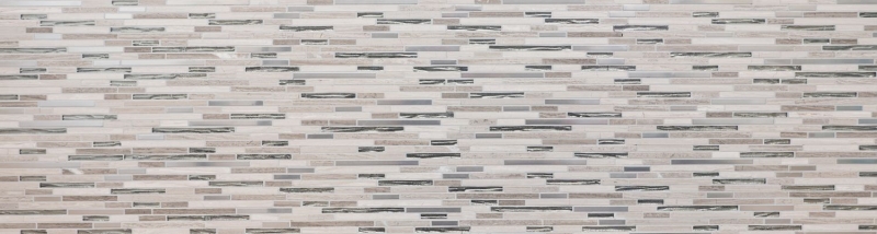 Mosaic tile translucent stainless steel white wood composite glass mosaic Crystal stone steel wood white MOS86-SV85_f