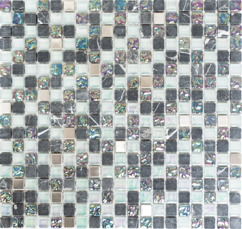 Mosaic tile Translucent stainless steel gray Glass mosaic Crystal stone Steel gray MOS92-0206_f