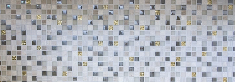 Mosaic tile kitchen splashback Translucent light gray gold Glass mosaic Crystal stone EP light gray gold MOS83-HQ22_f