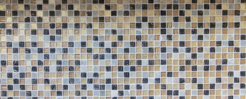 Piastrella di mosaico per cucina Rivestimento traslucido oro marrone Mosaico di vetro Pietra di cristallo oro marrone MOS83-CR17_f