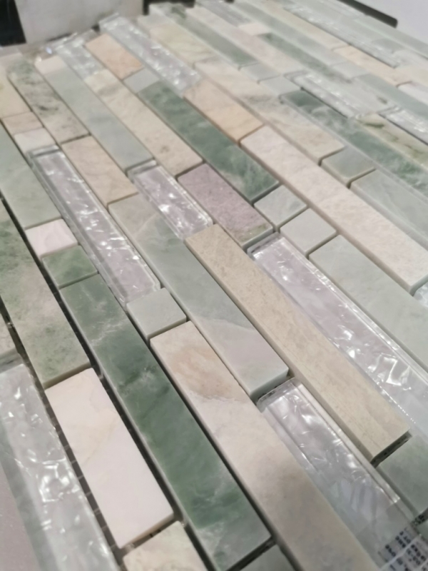 Mosaico di piastrelle per cucina traslucido oro verde chiaro Mosaico di vetro composito Pietra di cristallo onice oro MOS87-MV738_f
