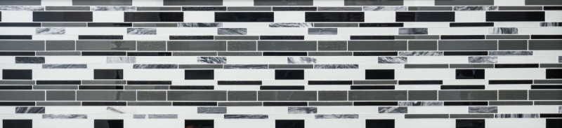Mosaic tiles kitchen splashback gray black composite glass mosaic stone clear gray MOS67-GV34_f