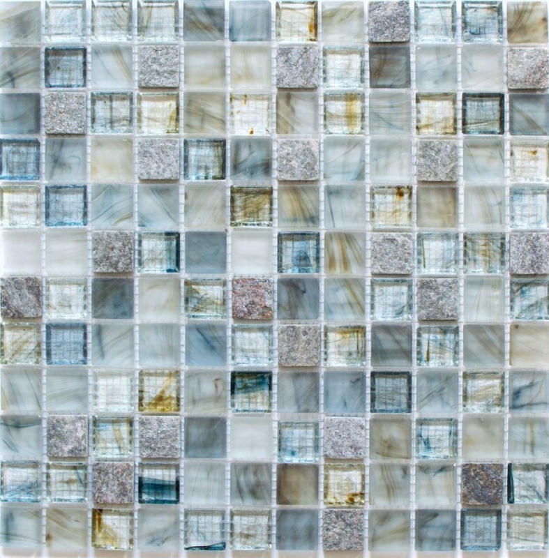 Mosaic tiles light gray glass mosaic stone Cream MOS94-2505_f