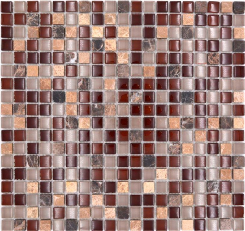 Mosaico piastrelle cucina alzatina traslucida marrone vetro mosaico cristallo pietra marrone BAGNO WC cucina MOS92-1304_f